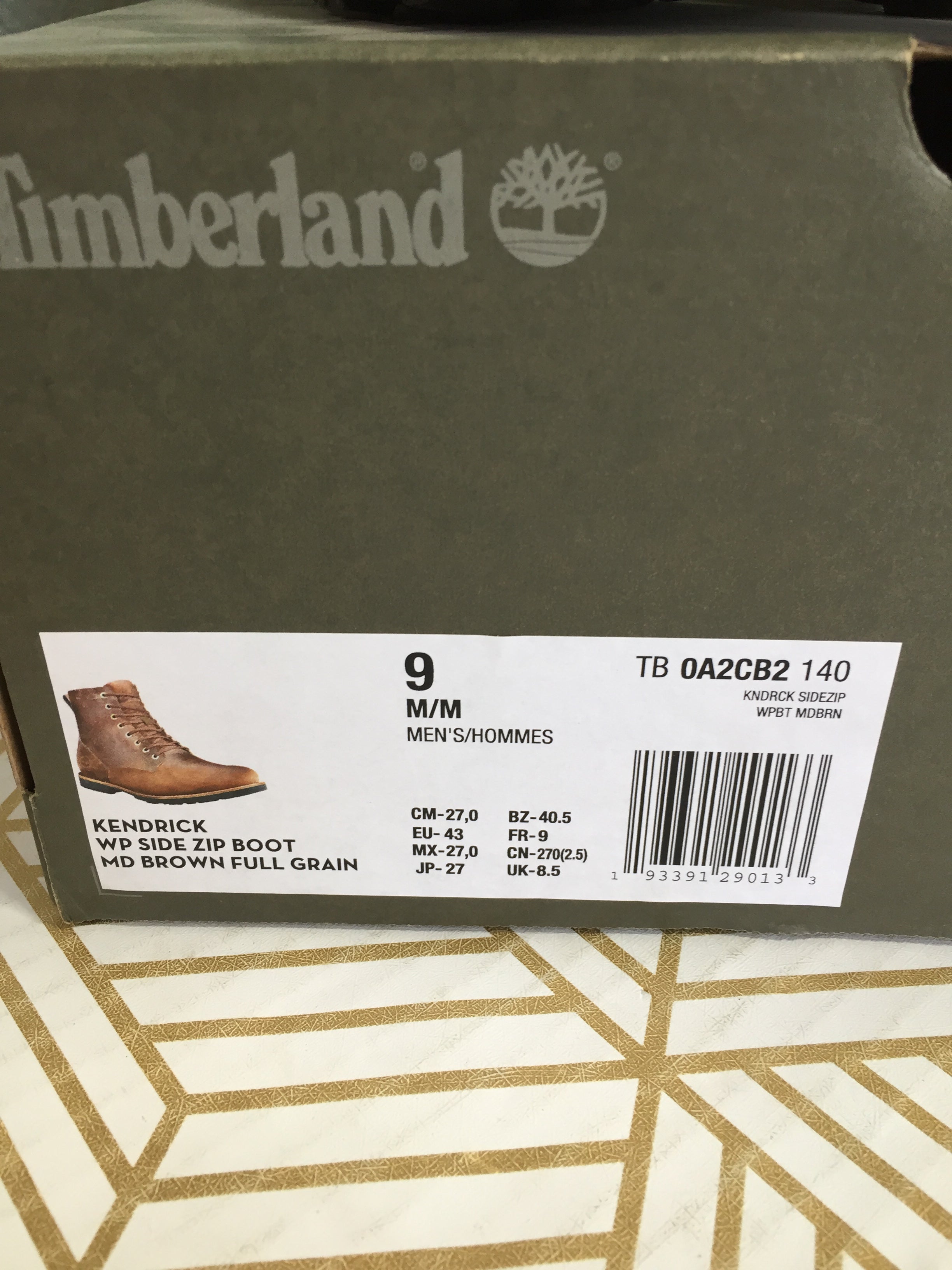 Timberland Men's Kendrick Side Zip Waterproof Boot - Brown - US Men's 9 M/M (7861591998702)